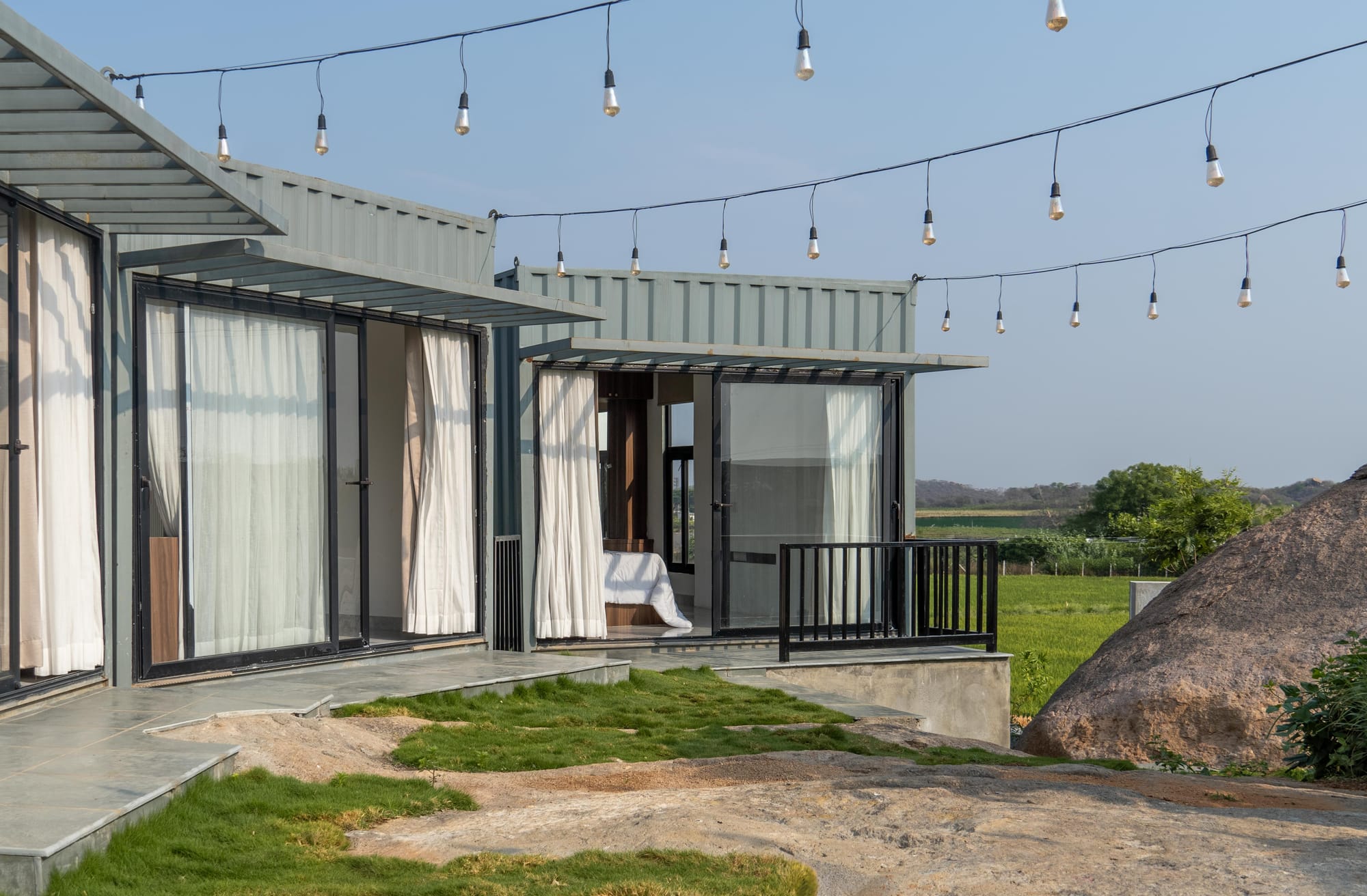 On The Rocks, Fargo Collective container suites among the boulders near Hyderabad