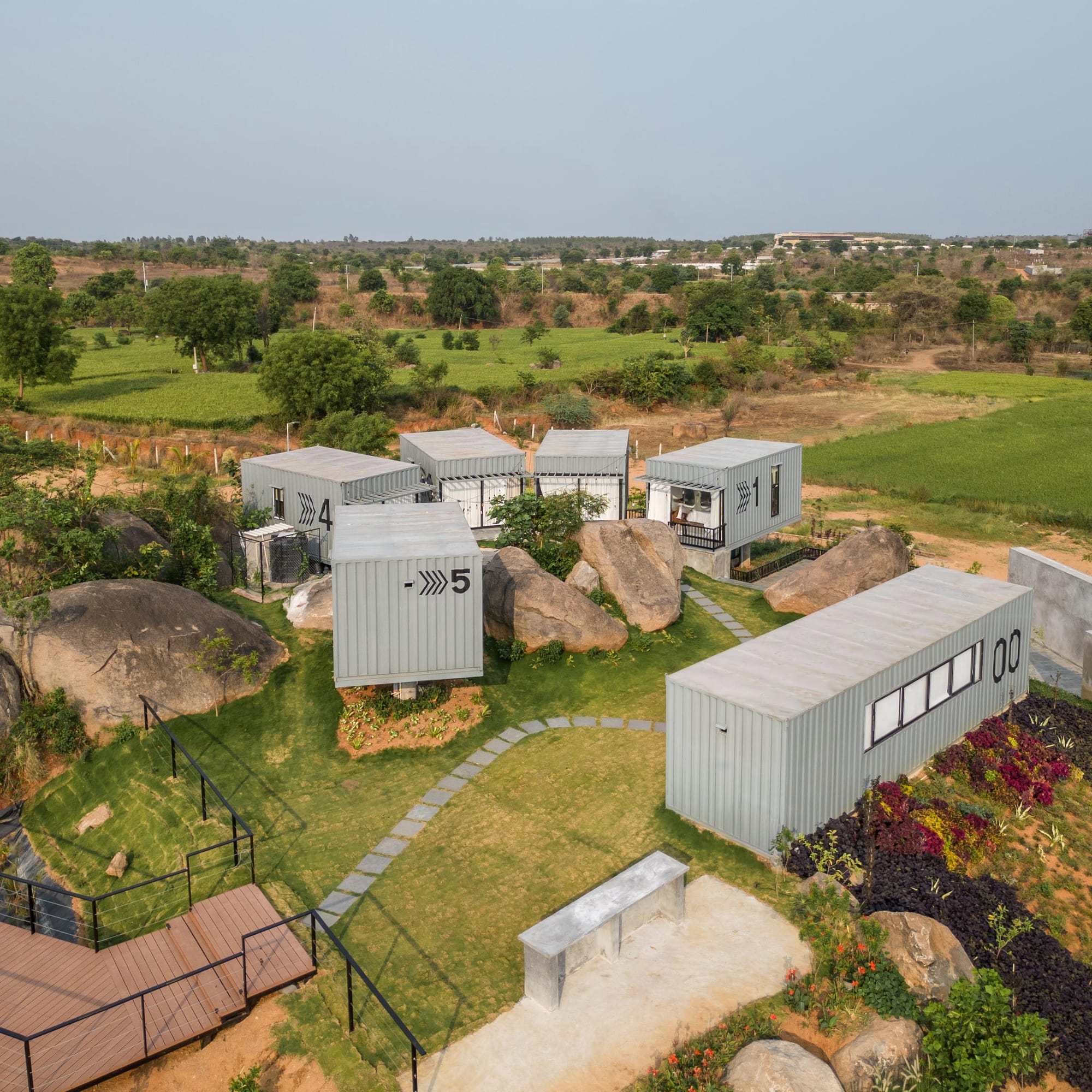 On The Rocks, Fargo Collective container suites among the boulders near Hyderabad