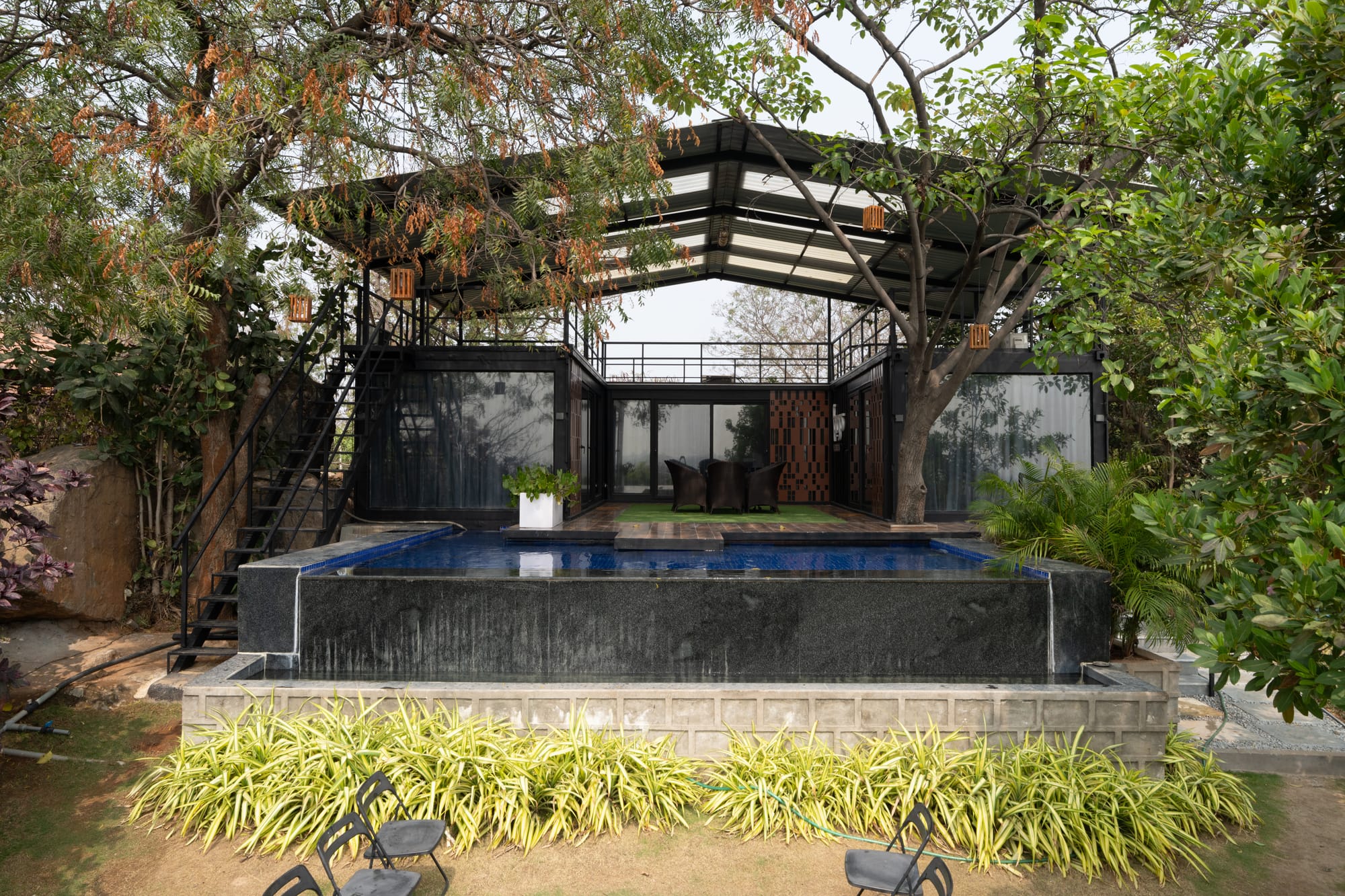 The Deck, a Fargo Collective hilltop container villa near Hyderabad