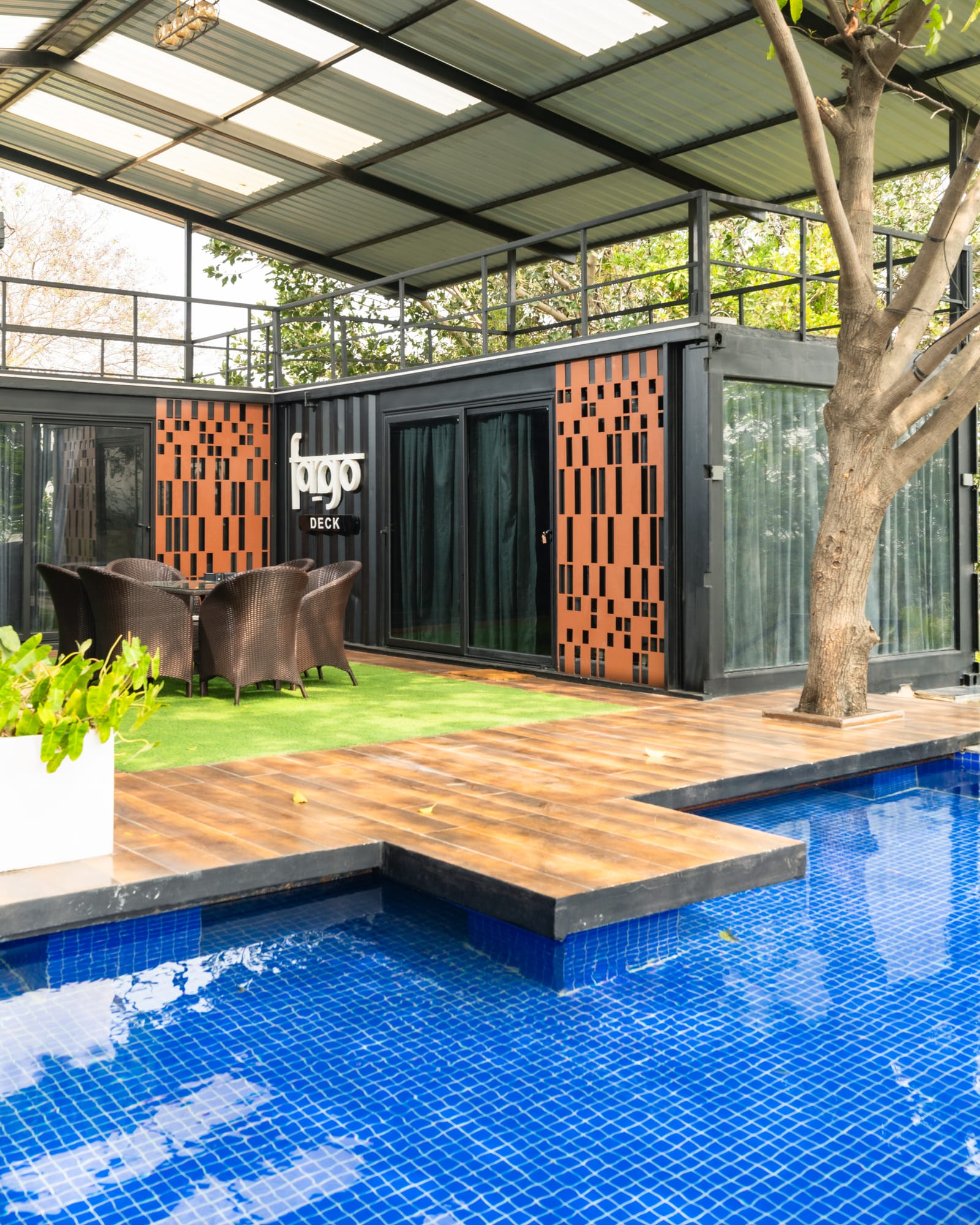 The Deck, a Fargo Collective hilltop container villa near Hyderabad
