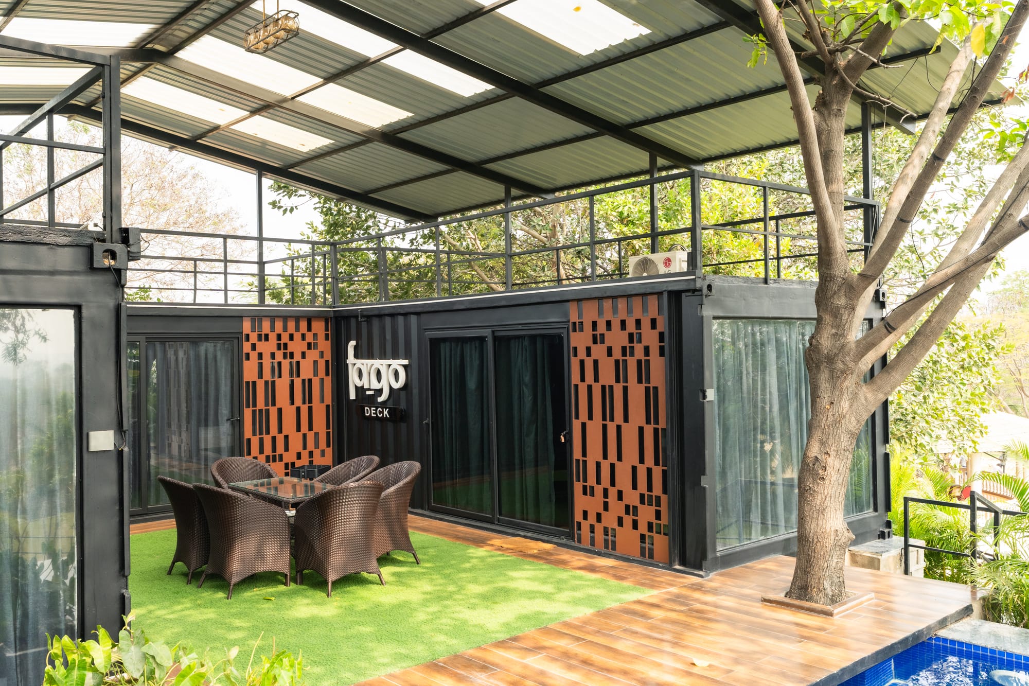 The Deck, a Fargo Collective hilltop container villa near Hyderabad