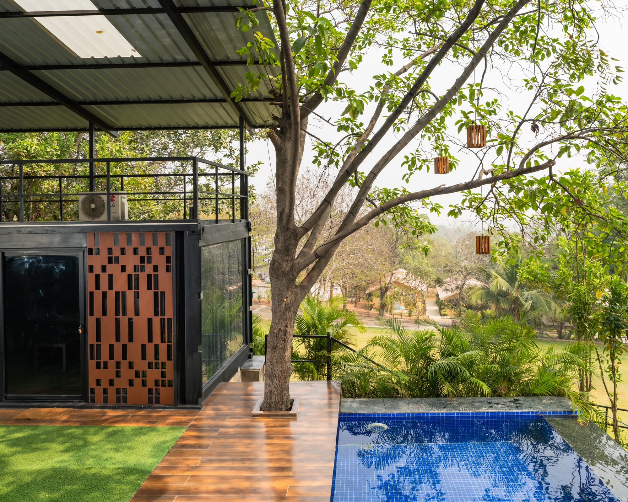 The Deck, a Fargo Collective hilltop container villa near Hyderabad