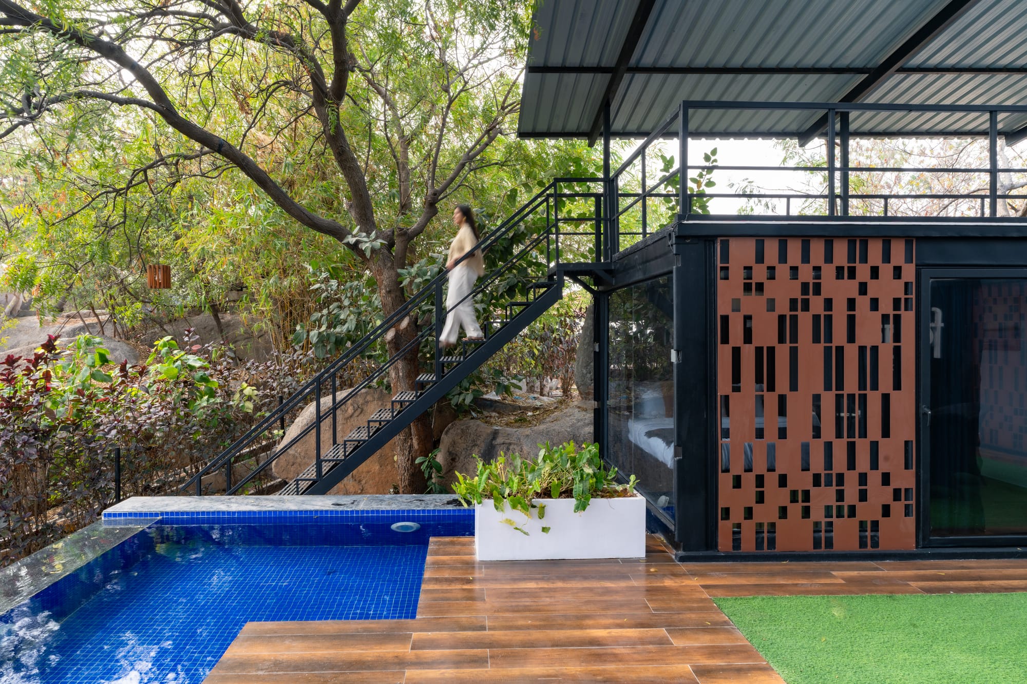 The Deck, a Fargo Collective hilltop container villa near Hyderabad