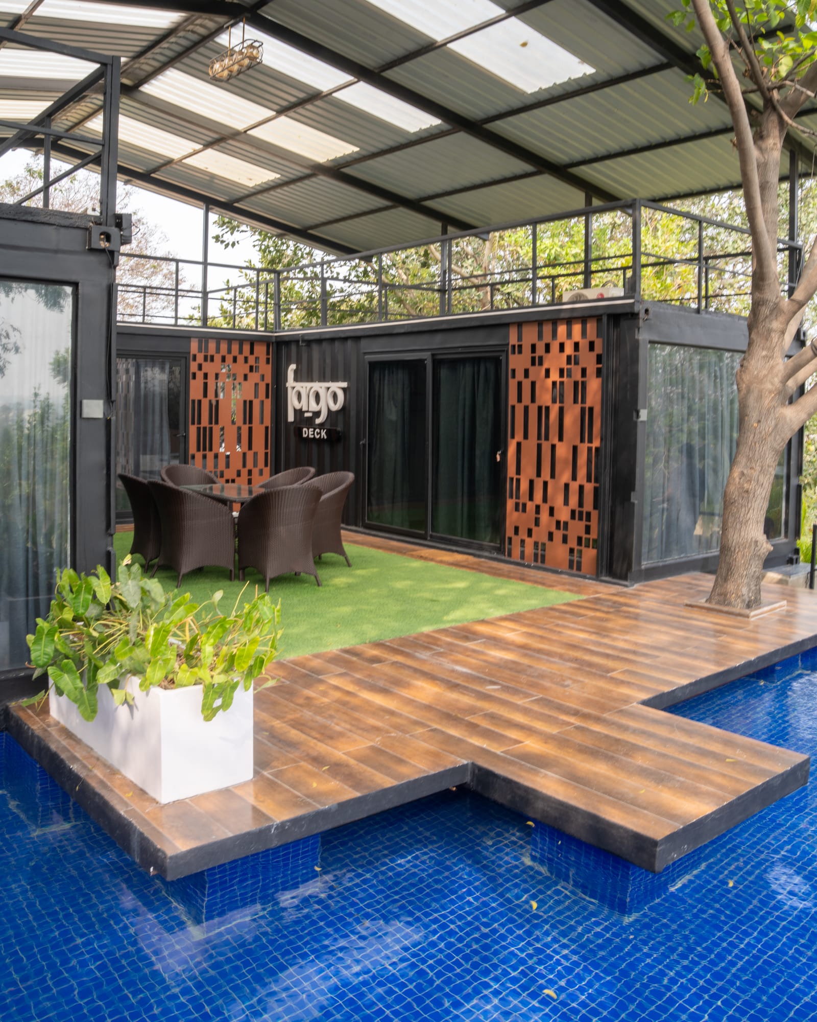 The Deck, a Fargo Collective hilltop container villa near Hyderabad