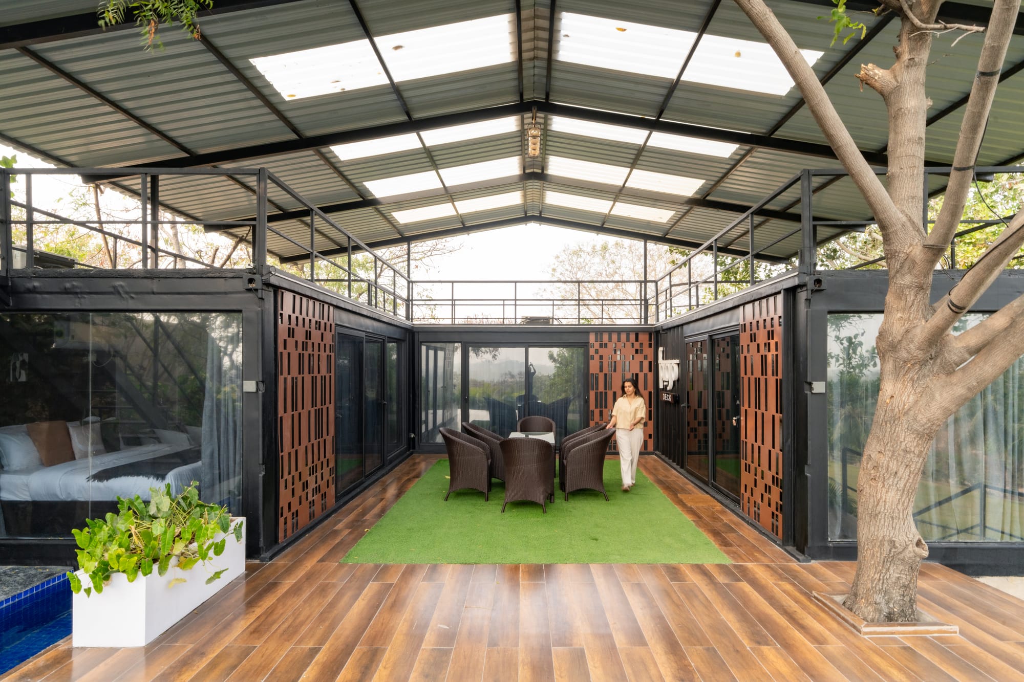 The Deck, a Fargo Collective hilltop container villa near Hyderabad