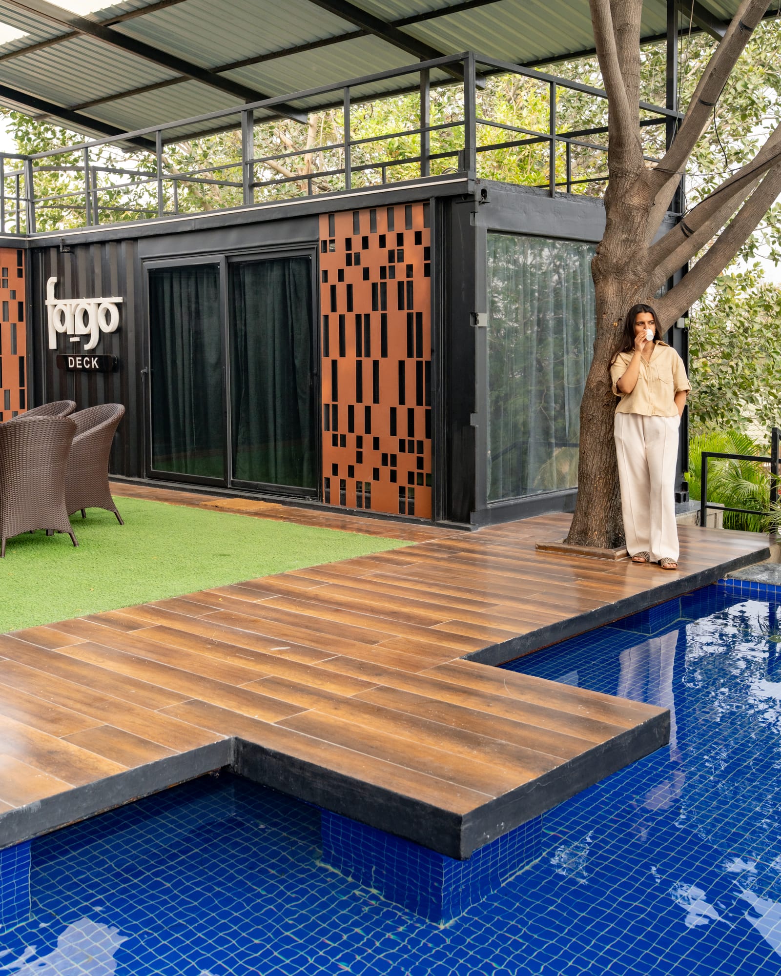 The Deck, a Fargo Collective hilltop container villa near Hyderabad